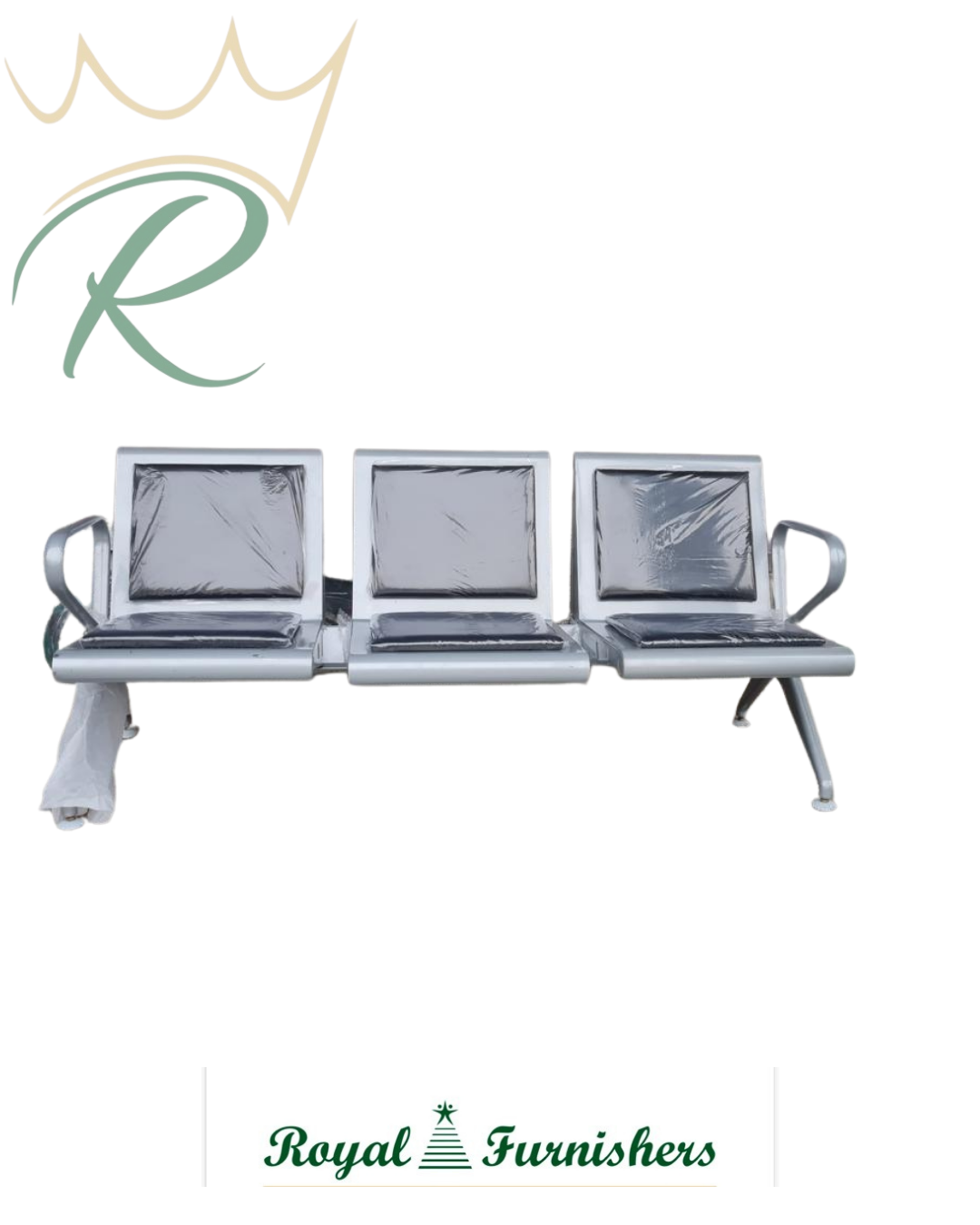 Waiting Area Three Seater with Side Arms Fitted 